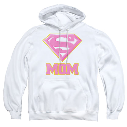 Superman Super Mom Pink Mens Hoodie White