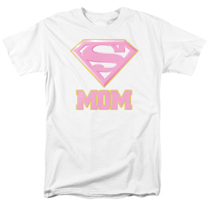 Superman Super Mom Pink Mens T Shirt White