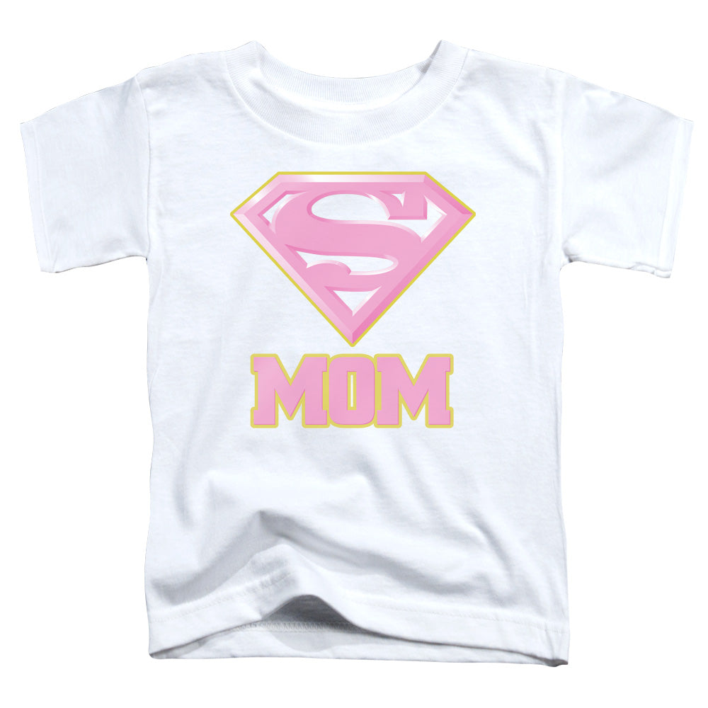 Superman Super Mom Pink Toddler Kids Youth T Shirt White