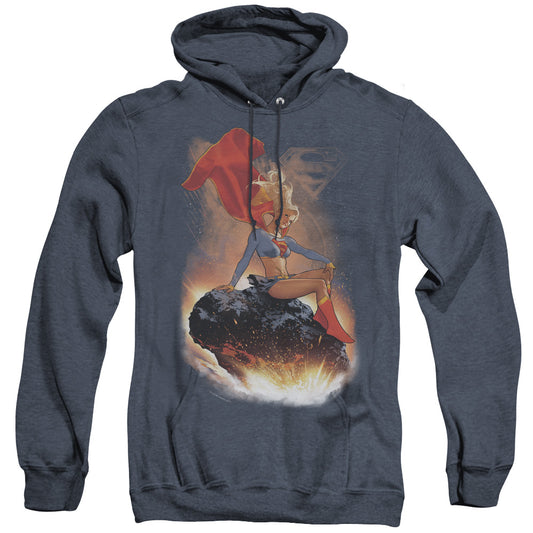 Superman Ride It Out Heather Mens Hoodie Navy