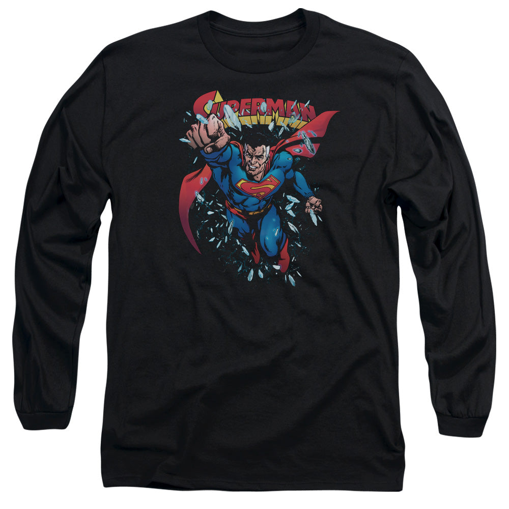 Superman Old Man Kal Mens Long Sleeve Shirt Black