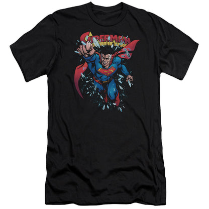 Superman Old Man Kal Premium Bella Canvas Slim Fit Mens T Shirt Black