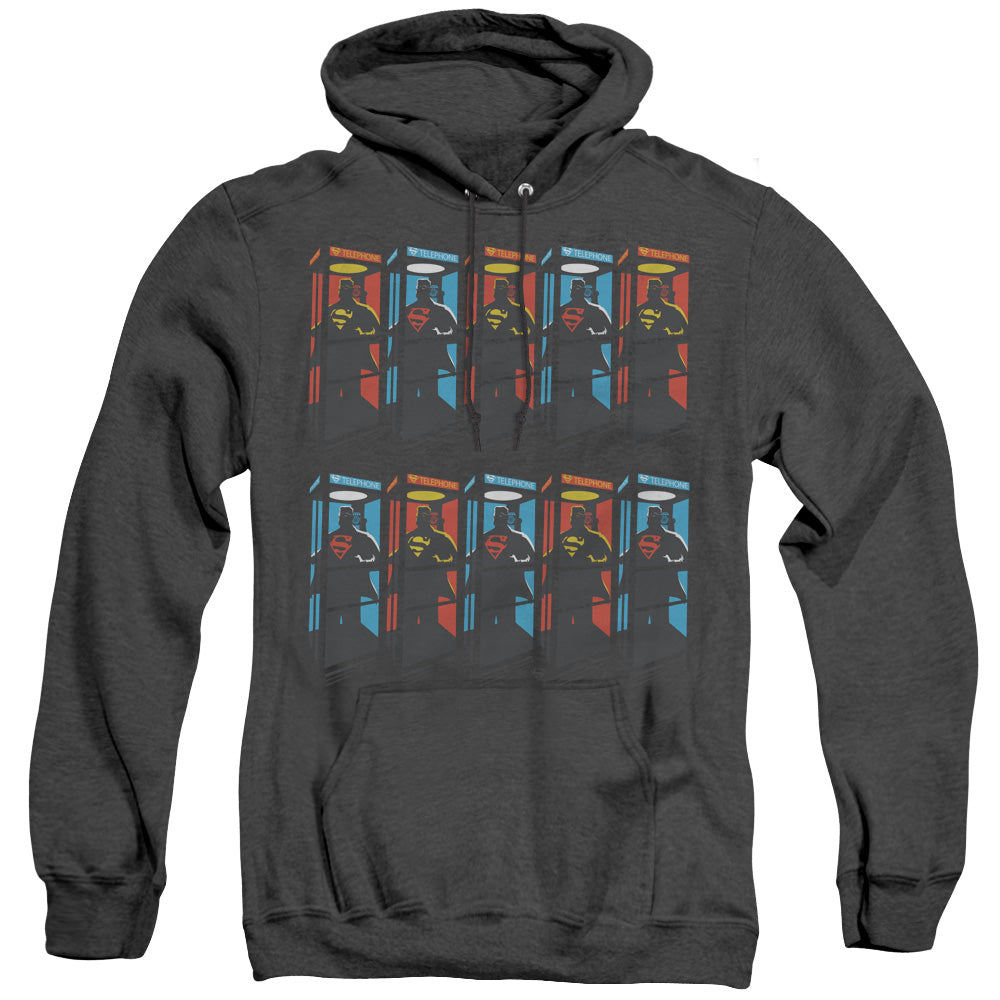 Superman Super Booths Heather Mens Hoodie Black