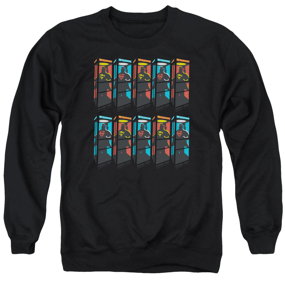 Superman Super Booths Mens Crewneck Sweatshirt Black