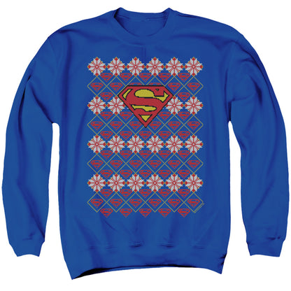 Superman Superman Christmas Sweater Mens Crewneck Sweatshirt Royal Blue