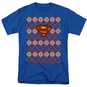 Superman Superman Christmas Sweater Mens T Shirt Royal Blue