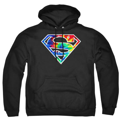 Superman Superman Tie Dye Logo Mens Hoodie Black