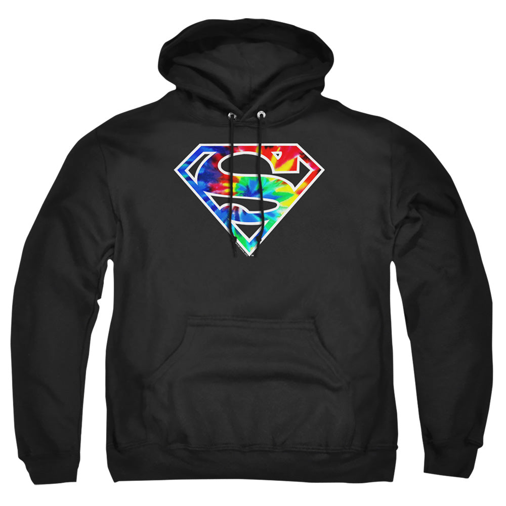 Superman Superman Tie Dye Logo Mens Hoodie Black