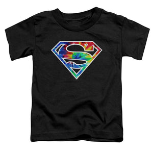 Superman Superman Tie Dye Logo Toddler Kids Youth T Shirt Black