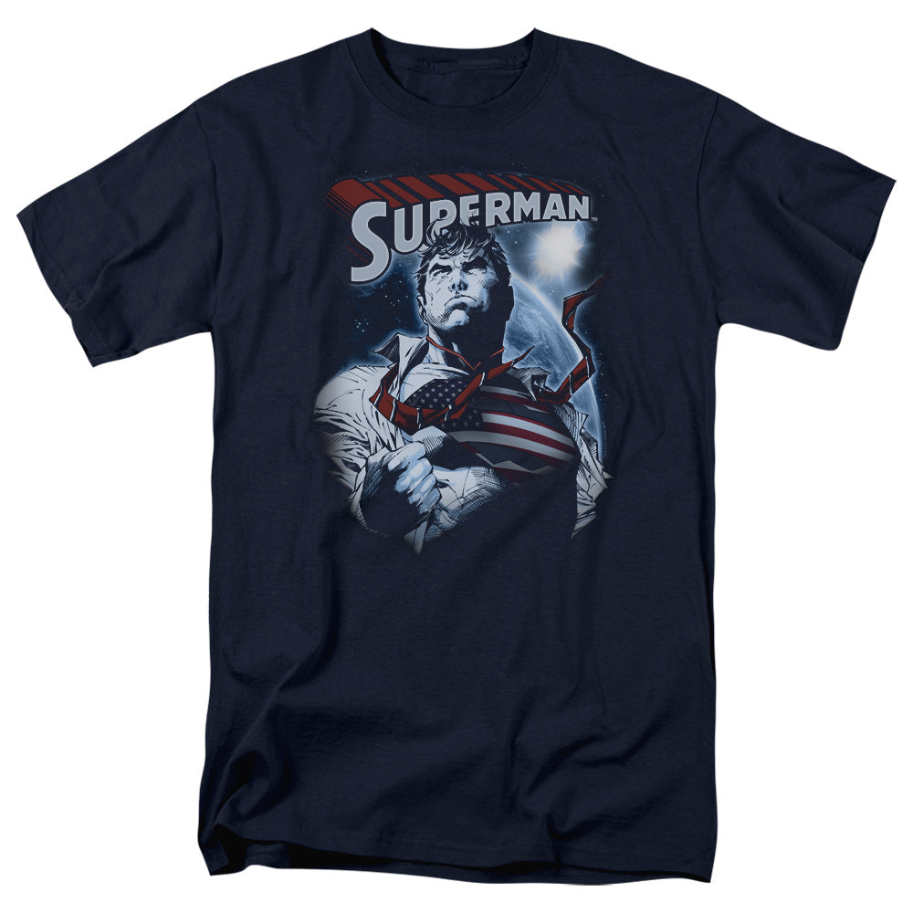 Superman Honor And Protect Mens T Shirt Navy Blue