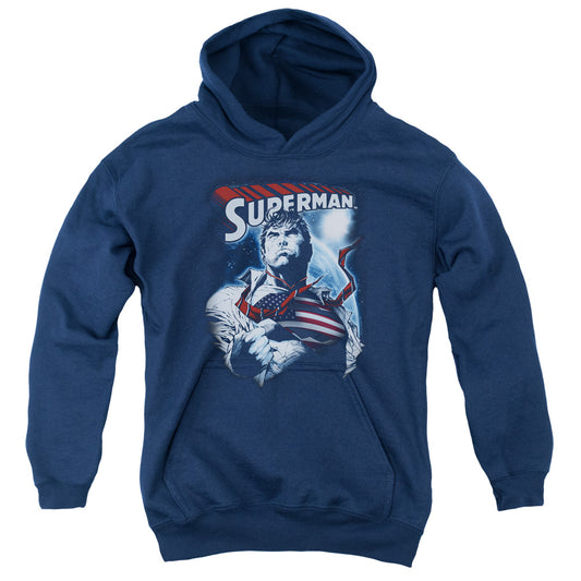 Superman Honor And Protect Kids Youth Hoodie Navy