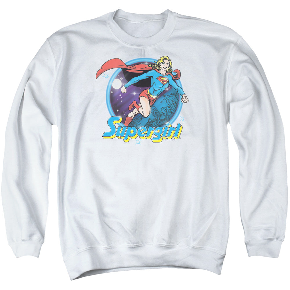 Superman Supergirl Airbrush Mens Crewneck Sweatshirt White