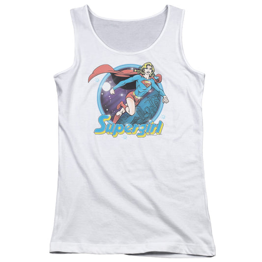 Superman Supergirl Airbrush Womens Tank Top Shirt White