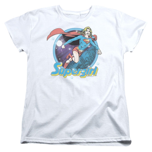 Superman Supergirl Airbrush Womens T Shirt White