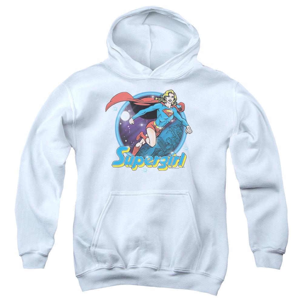 Superman Supergirl Airbrush Kids Youth Hoodie White