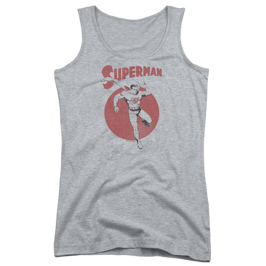 Superman Vintage Sphere Womens Tank Top Shirt Athletic Heather