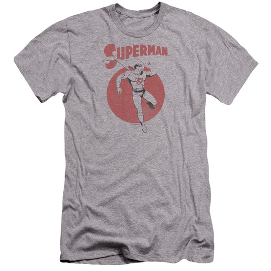 Superman Vintage Sphere Premium Bella Canvas Slim Fit Mens T Shirt Athletic Heather