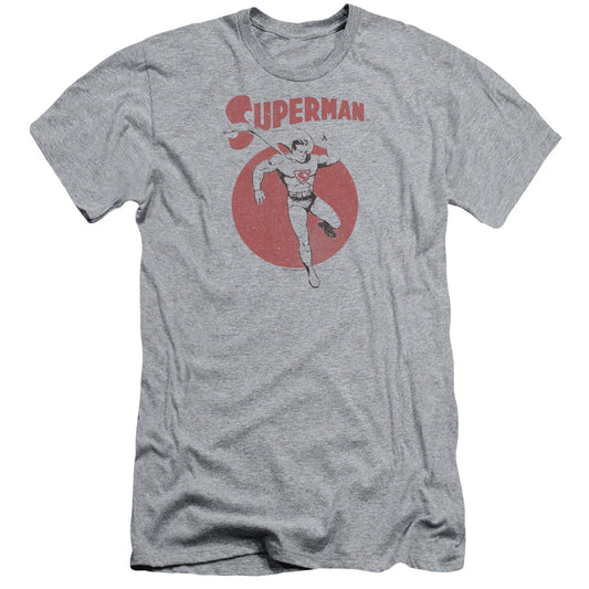 Superman Vintage Sphere Slim Fit Mens T Shirt Athletic Heather