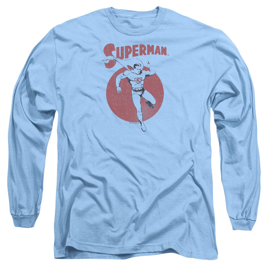 Superman Vintage Sphere Mens Long Sleeve Shirt Carolina Blue