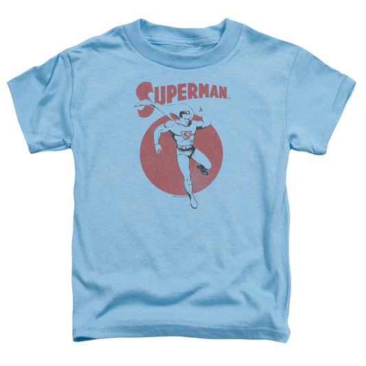 Superman Vintage Sphere Toddler Kids Youth T Shirt Carolina Blue