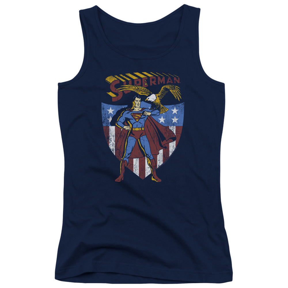 Superman All American Womens Tank Top Shirt Navy