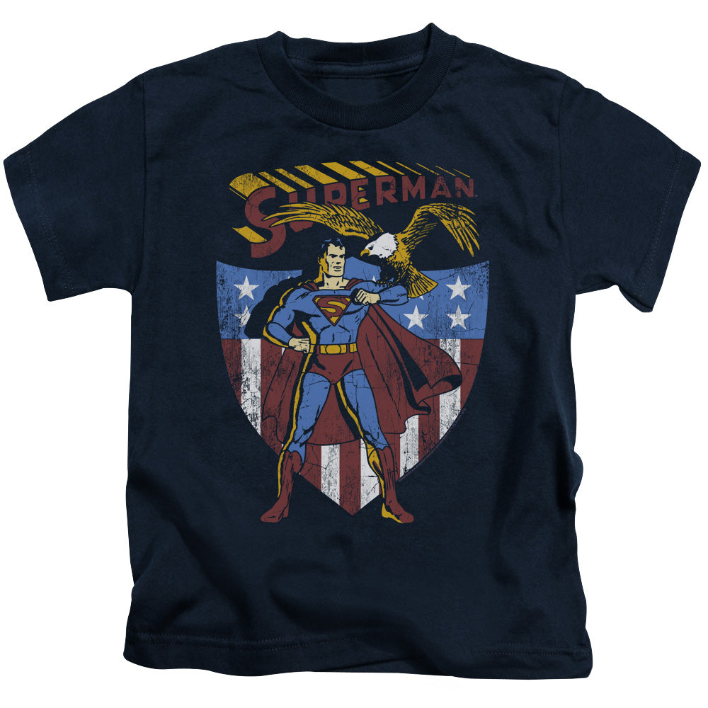 Superman All American Juvenile Kids Youth T Shirt Navy