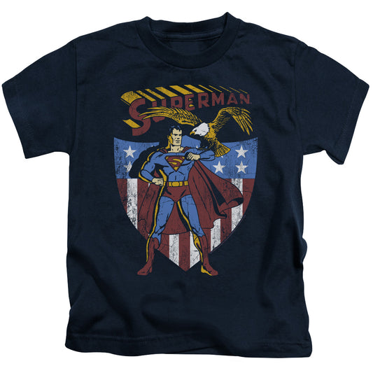 Superman All American Juvenile Kids Youth T Shirt Navy