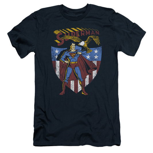 Superman All American Slim Fit Mens T Shirt Navy