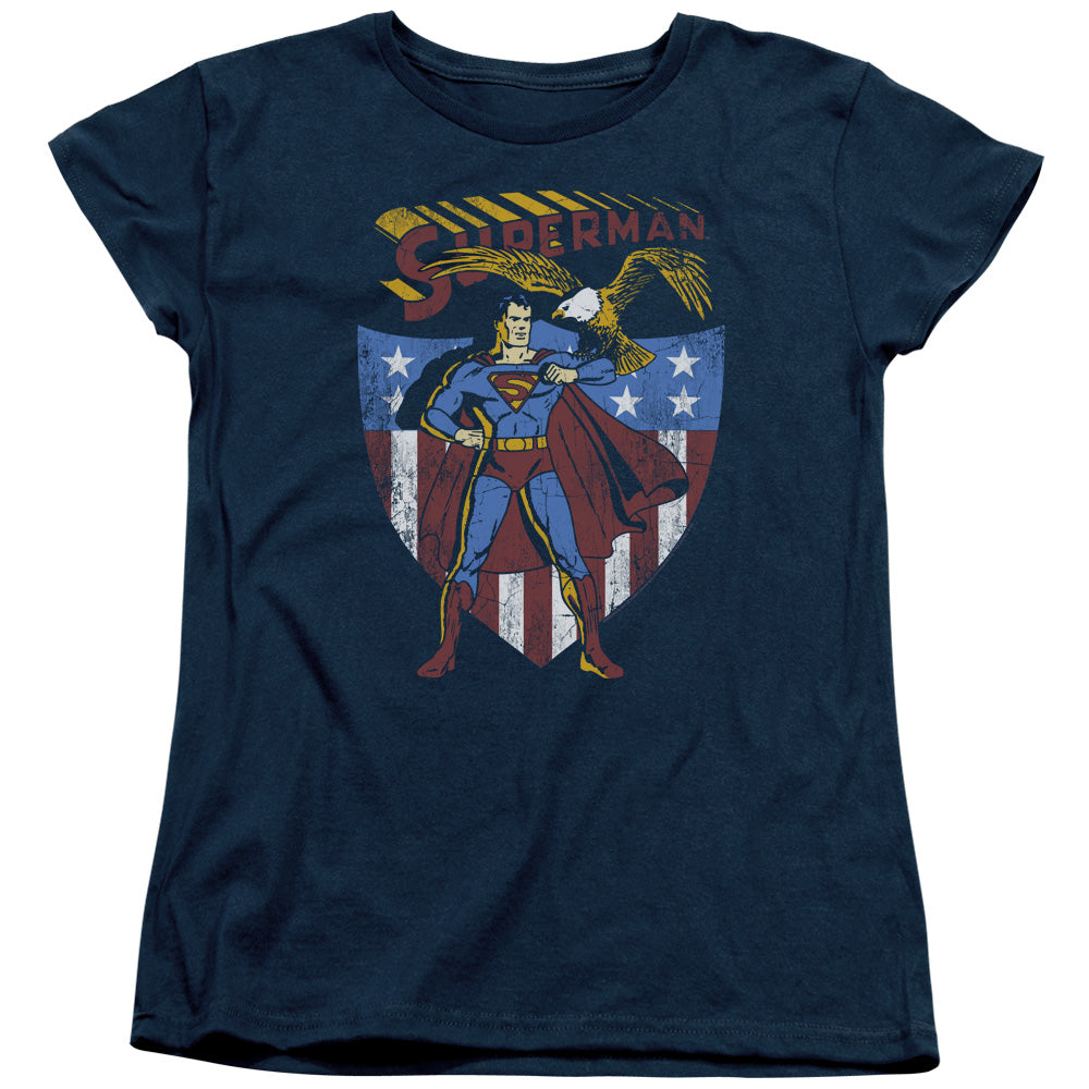 Superman All American Womens T Shirt Navy