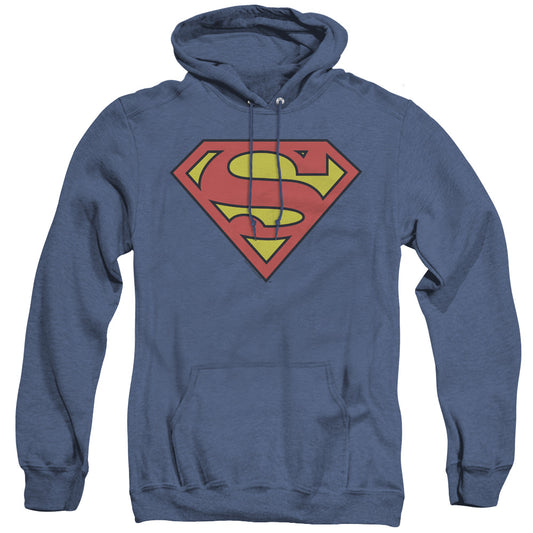 Superman Classic Logo Heather Mens Hoodie Royal Blue