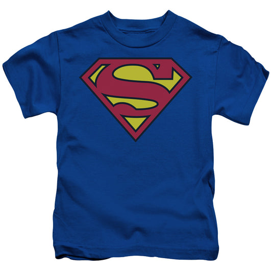 Superman Classic Logo Juvenile Kids Youth T Shirt Royal