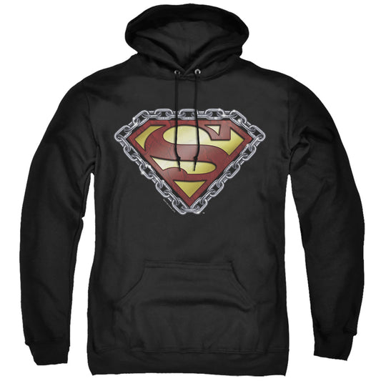 Superman Chained Shield Mens Hoodie Black