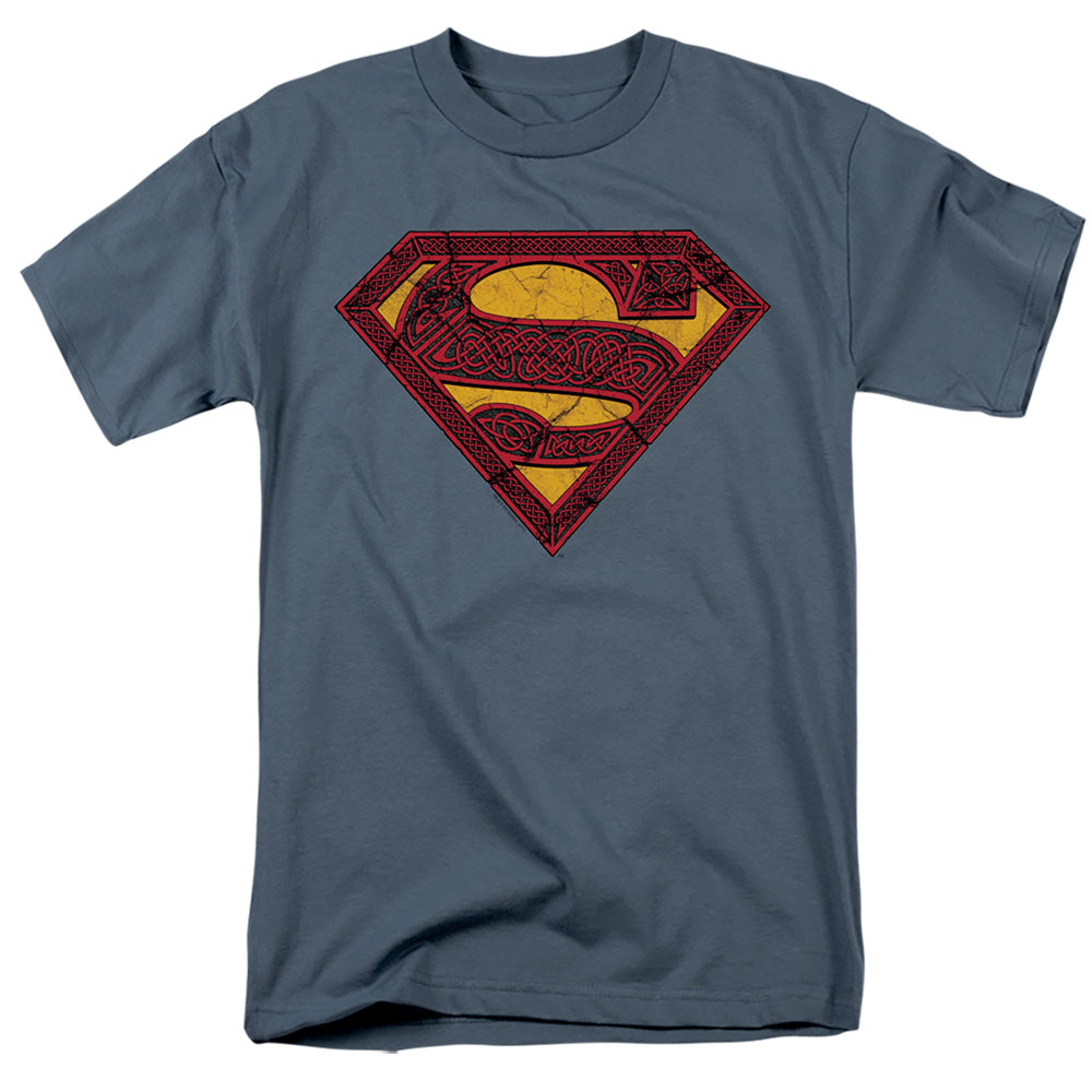 Superman Celtic Shield Mens T Shirt Slate