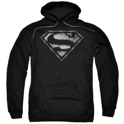 Superman Barbed Wire Mens Hoodie Black