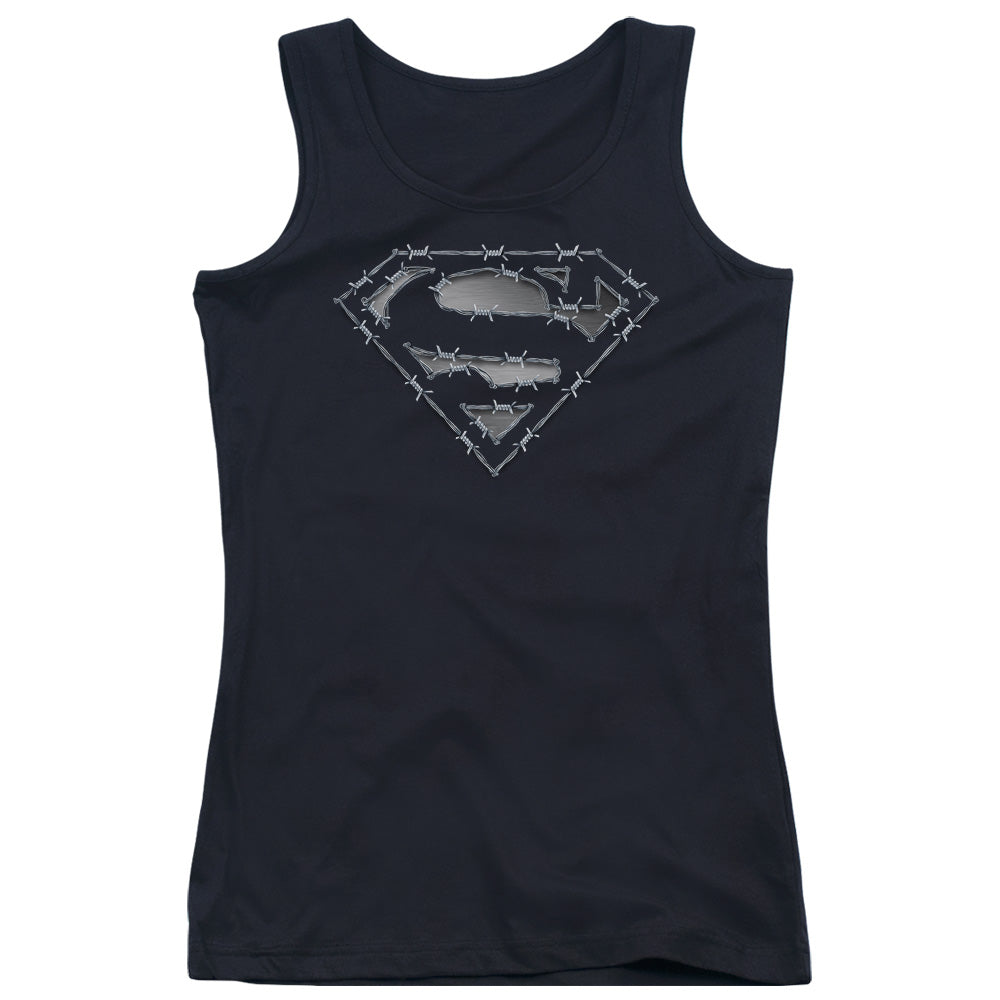 Superman Barbed Wire Womens Tank Top Shirt Black