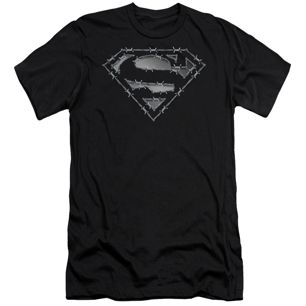 Superman Barbed Wire Slim Fit Mens T Shirt Black