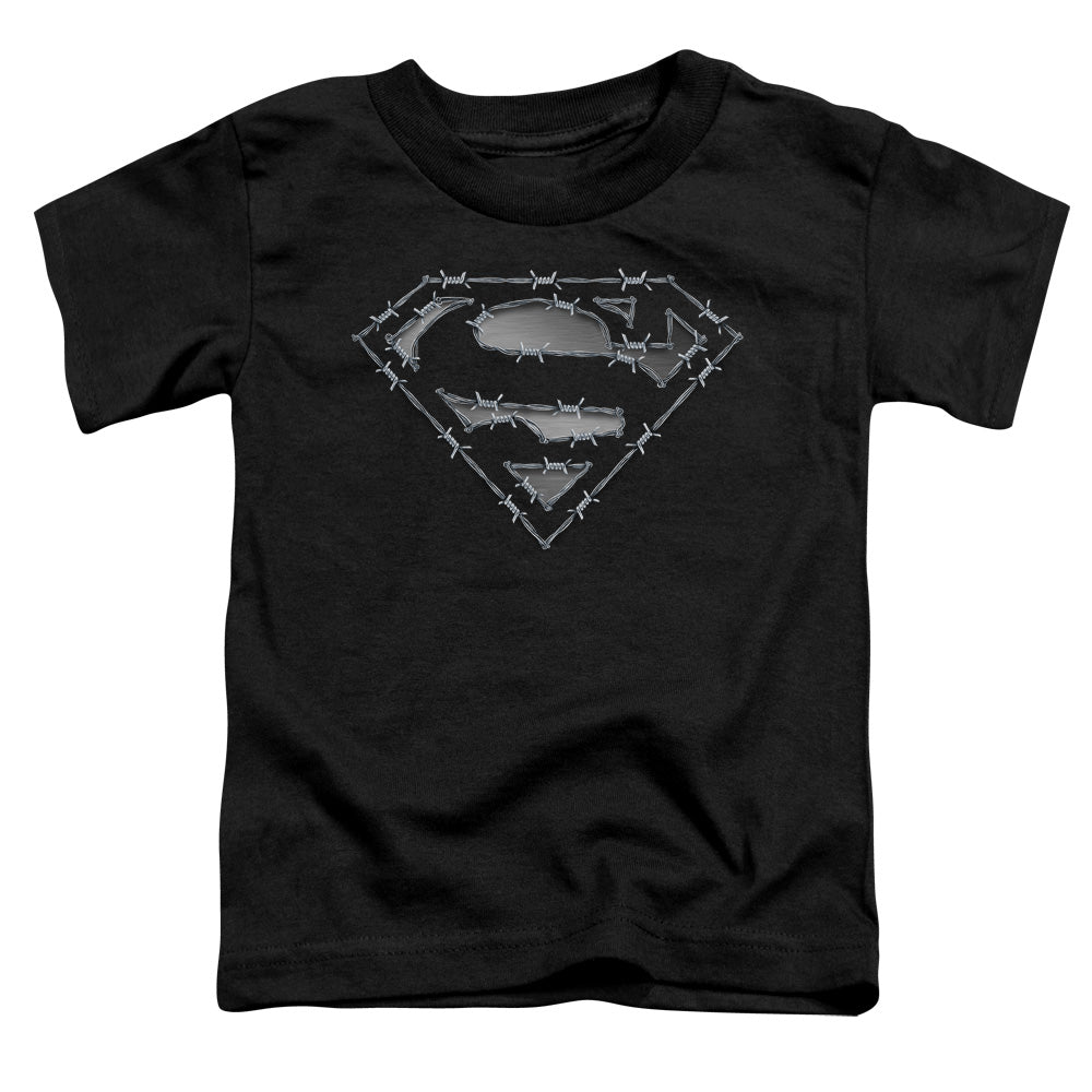 Superman Barbed Wire Toddler Kids Youth T Shirt Black