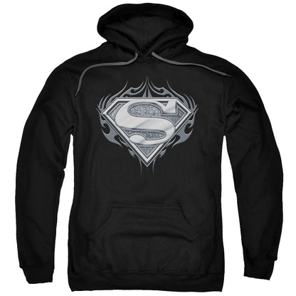 Superman Biker Metal Mens Hoodie Black