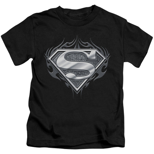 Superman Biker Metal Juvenile Kids Youth T Shirt Black