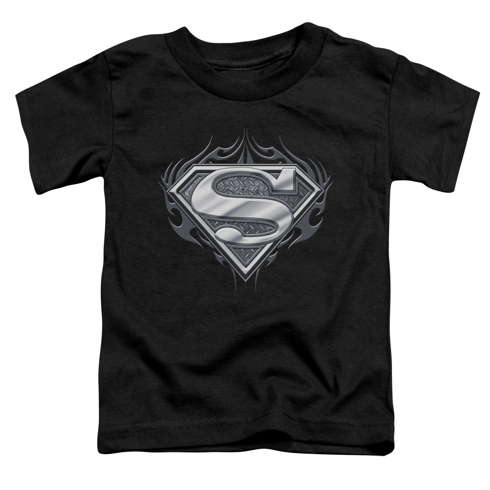 Superman Biker Metal Toddler Kids Youth T Shirt Black