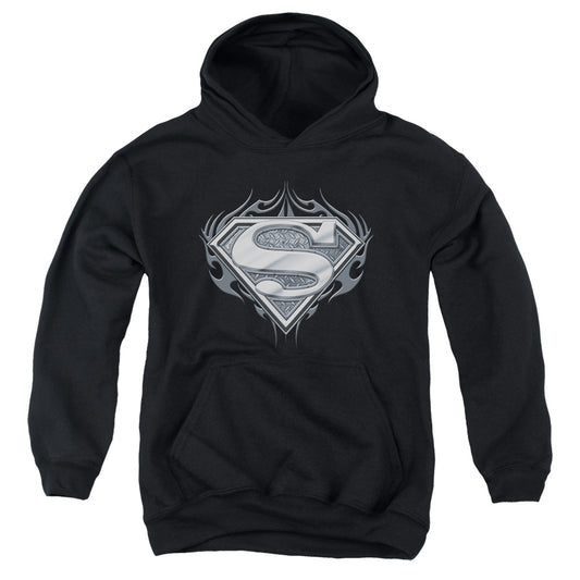 Superman Biker Metal Kids Youth Hoodie Black