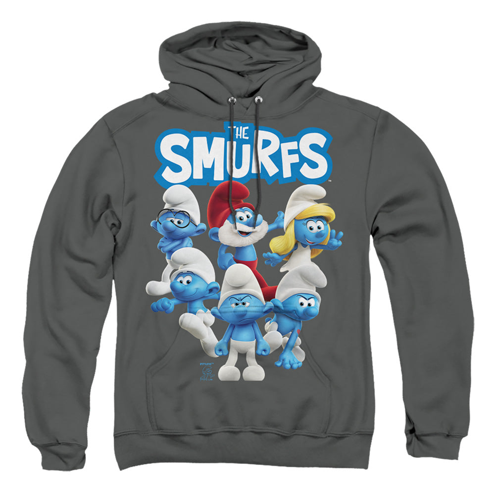 Smurfs Group Shot Mens Hoodie Charcoal