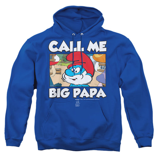 Smurfs Call Me Big Papa Mens Hoodie Royal Blue