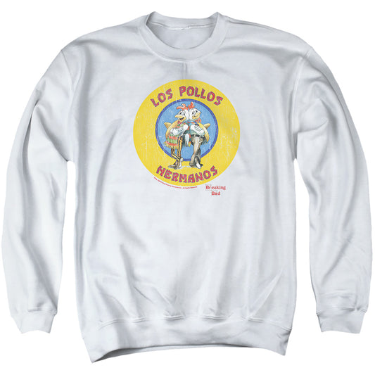 Breaking Bad Los Pollos Hermanos Mens Crewneck Sweatshirt White Officially Licensed