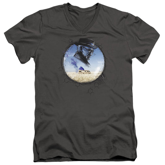 Breaking Bad Crystal Mens Slim Fit V-Neck T Shirt Charcoal Officially Licensed