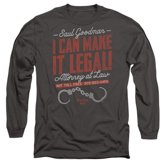 Breaking Bad Make It Legal Mens Long Sleeve Shirt Charcoal Officially Licensed