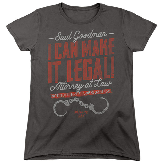 Breaking Bad Make It Legal Womens T Shirt Charcoal Officially Licensed