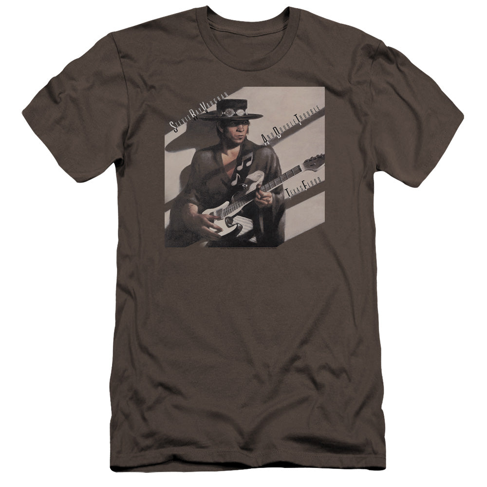 Stevie Ray Vaughan Texas Flood Premium Bella Canvas Slim Fit Mens T Shirt Charcoal