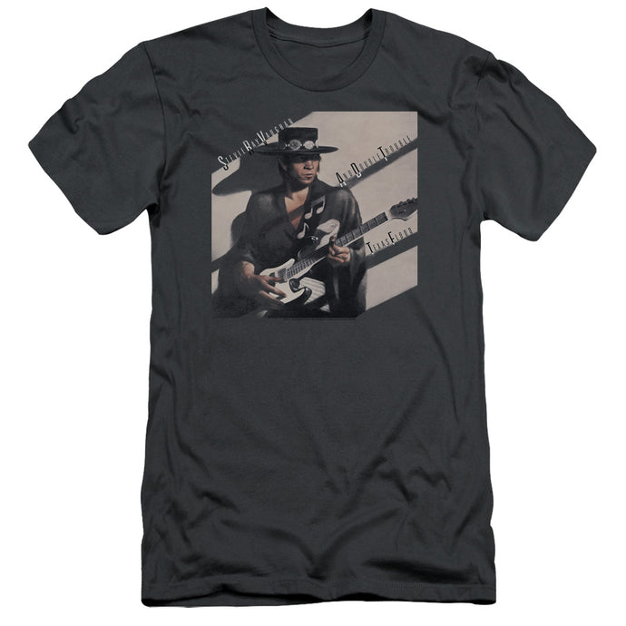 Stevie Ray Vaughan Texas Flood Slim Fit Mens T Shirt Charcoal