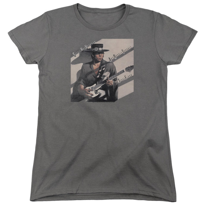 Stevie Ray Vaughan Texas Flood Womens T Shirt Charcoal